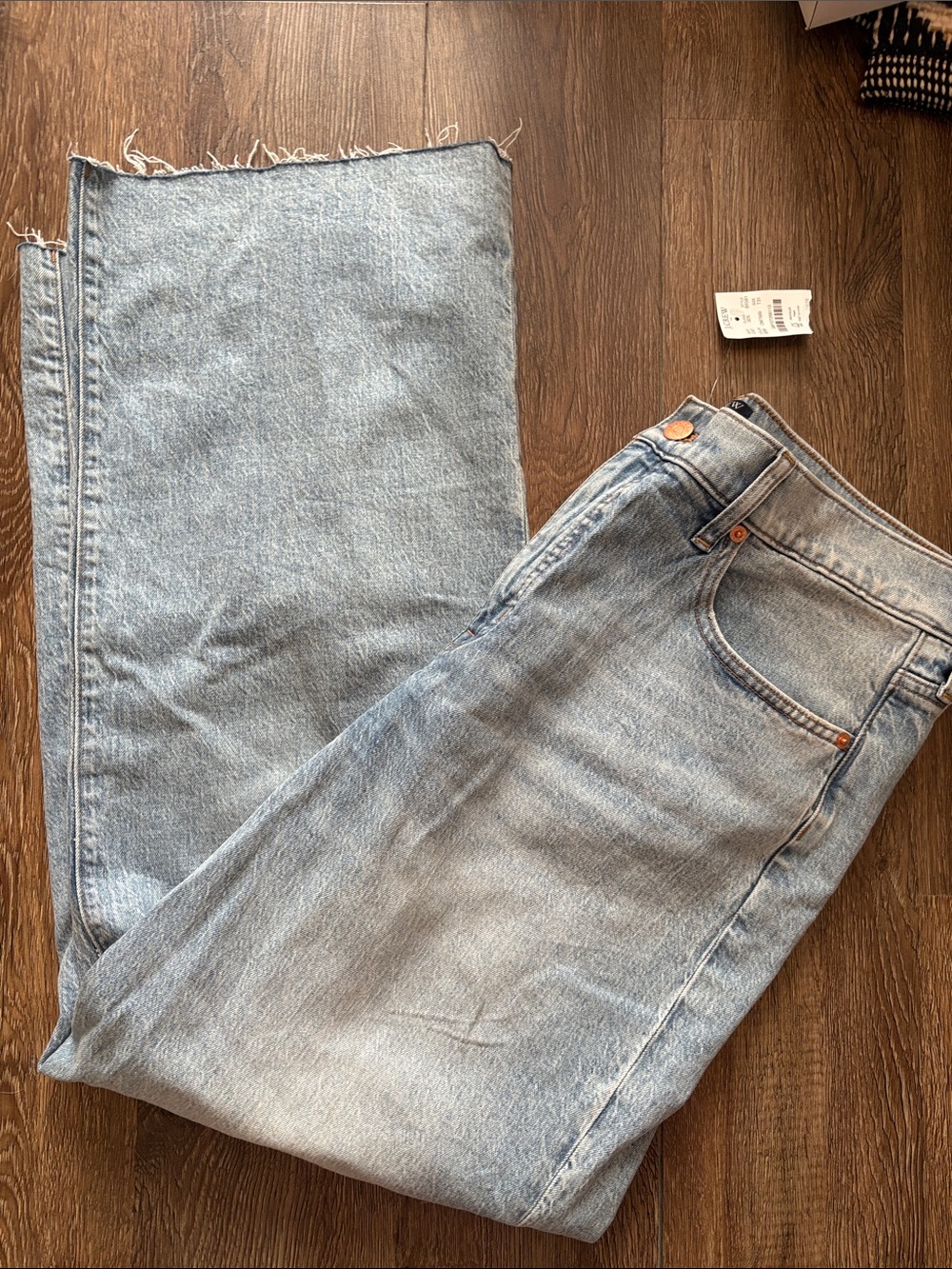 J. Crew Light Wash Wide-Leg Crop Jeans